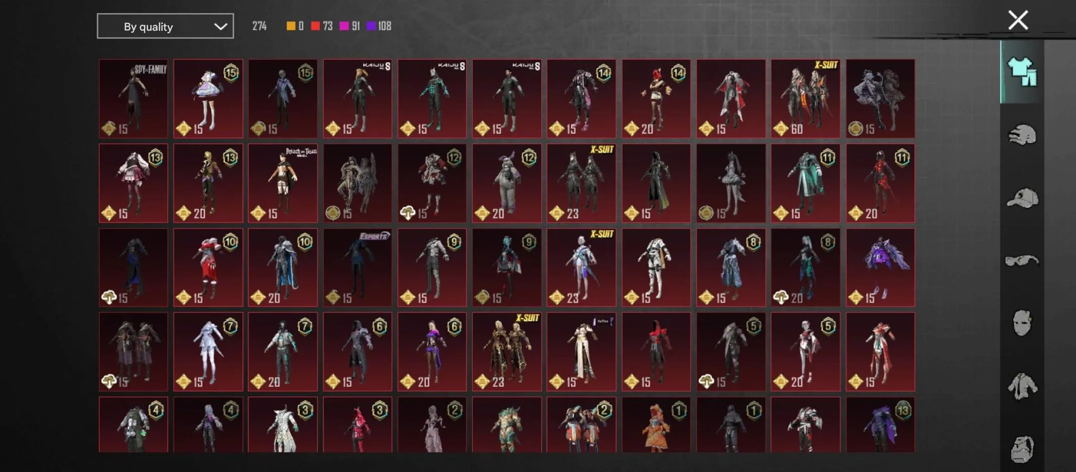PGM262 130 Mythics, Poseidon X-Suit Lv.4, Dravion Lv.3, Anukhra, Galadria, Many Evo Guns, 1–5 Car Skins (G)
